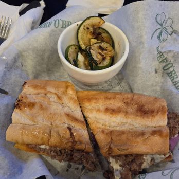 Beef 'O' Brady's - Steak Sandwich with Zucchini - Sports Bars Near Me - Riverview, Florida Beef 'O' Brady's - Steak Sandwich with Zucchini - Sports Bars Near Me - Riverview, Florida
