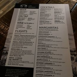 Drinks menu Drinks menu