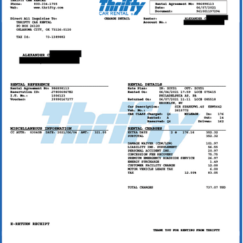 Thrifty Car Rental - Final bill - Car Rental Near Me - Brooklyn, New York Thrifty Car Rental - Final bill - Car Rental Near Me - Brooklyn, New York
