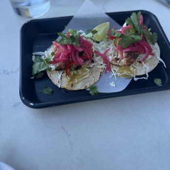 Willi's Seafood & Raw Bar - Grilled Fish Tacos, Avocado Crema, Chilies, Pickled Onions, Lime - Seafood Near Me - Healdsburg, California