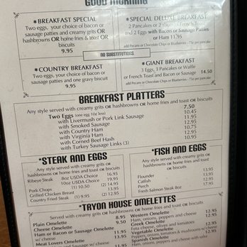 Tryon House Restaurant - Breakfast menu - Southern Near Me - Charlotte, North Carolina Tryon House Restaurant - Breakfast menu - Southern Near Me - Charlotte, North Carolina