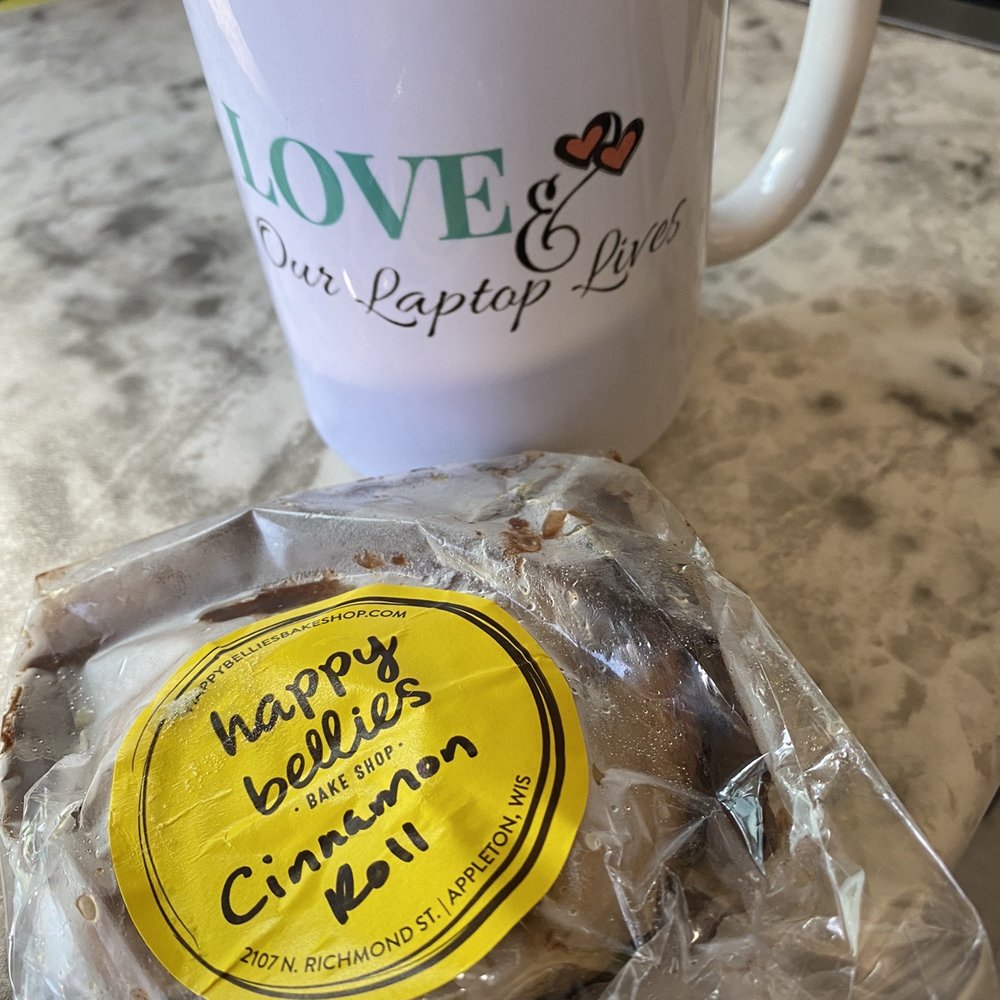 Happy Bellies Bake Shop - Cinnamon roll - Bakeries Near Me - Appleton, Wisconsin Happy Bellies Bake Shop - Cinnamon roll - Bakeries Near Me - Appleton, Wisconsin