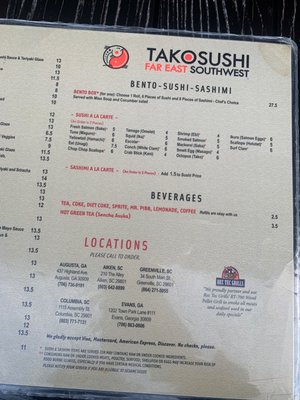 Menu photo 3 Takosushi Augusta, GA Menu photo 3 Takosushi Augusta, GA