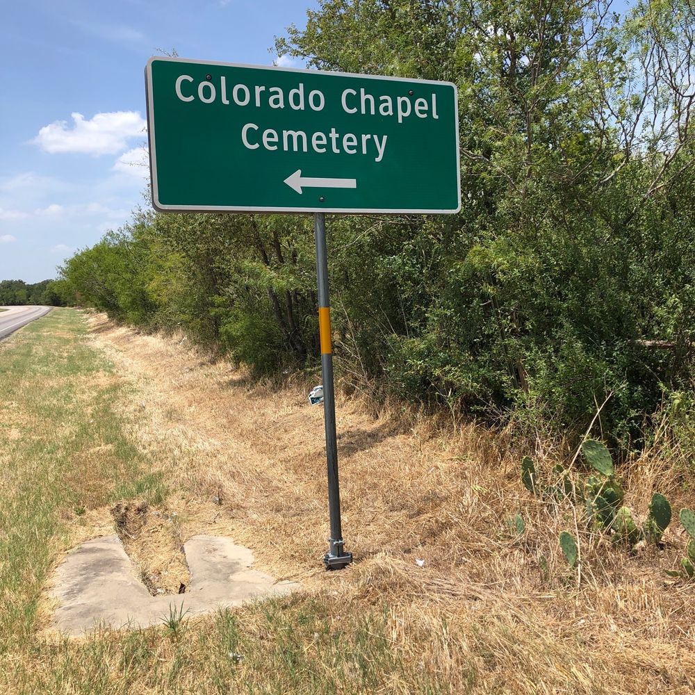 Colorado Chapel Cemetery - The sign to look for - Funeral Services & Cemeteries Near Me - Elgin, Texas