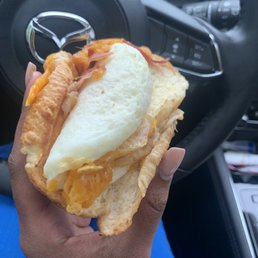 Bacon, egg and cheese "croissant"