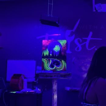 Painting with a Twist - Glow in the dark painting - Art Classes Near Me - Houston, Texas Painting with a Twist - Glow in the dark painting - Art Classes Near Me - Houston, Texas