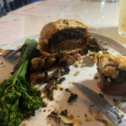 Beef Wellington. Couldn't wait to dig in! Doesn't seem like it in this picture but cooked medium rare.