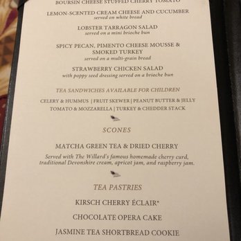 InterContinental The Willard Washington D.C - Afternoon Tea menu page 3 - Hotels Near Me - Washington, DC, District of Columbia InterContinental The Willard Washington D.C - Afternoon Tea menu page 3 - Hotels Near Me - Washington, DC, District of Columbia