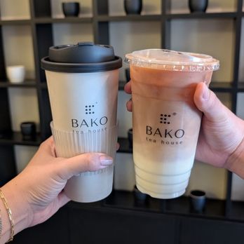 BAKO TEA HOUSE - Hojicha Latte and Earl Grey Latte - Coffee & Tea Near Me - Cerritos, California