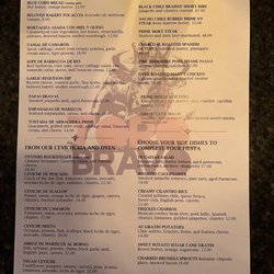 Toro Bravo - Menu
