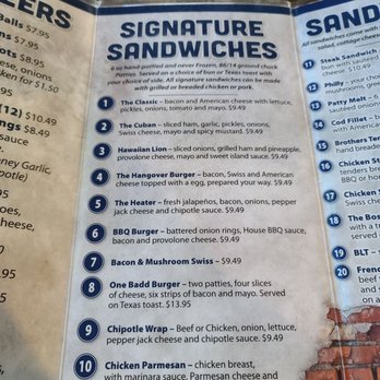 Brothers On Main Bar & Grill - menu - American Near Me - Carroll, Iowa Brothers On Main Bar & Grill - menu - American Near Me - Carroll, Iowa