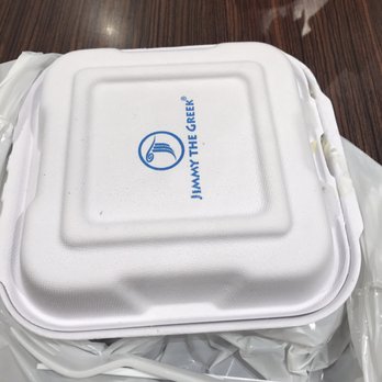 Jimmy the Greek - a styrofoam container on a table - Food Court Near Me - Mississauga, Ontario Jimmy the Greek - a styrofoam container on a table - Food Court Near Me - Mississauga, Ontario