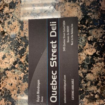 Quebec Street Deli - a business card on a counter - American Near Me - Denver, Colorado Quebec Street Deli - a business card on a counter - American Near Me - Denver, Colorado