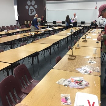 Dallas Flyfishers - At the Plano High School helping teach fly casting & fly tying with the Dallas FlyFishers.  Here is the fly tying class being setup. - Fishing Near Me - Dallas, Texas