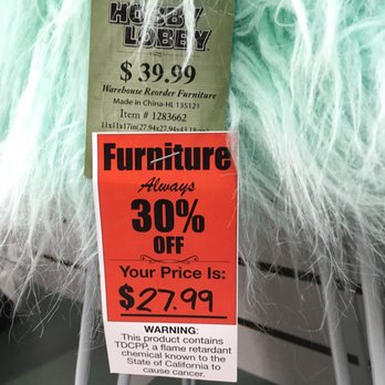 Hobby Lobby - Check out the warning label! I was wondering why no one has bought this cute lil chair! - Home Decor Near Me - Banning, California