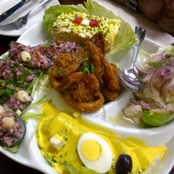 El Rinconcito Peruano - Peruanito Sampler:Ceciche,papa huacaina,cholos a la calaca,jalea and causa. - Latin American Near Me - Hialeah, Florida