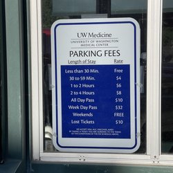 UW Medical Center - Parking rates July 2021 (they do not validate)
