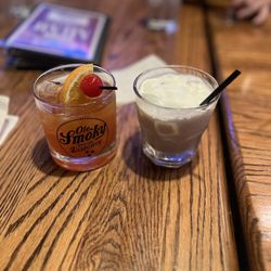 The Mineshaft - Salted caramel old fashioned (left) and sugar cookie cocktail (right)