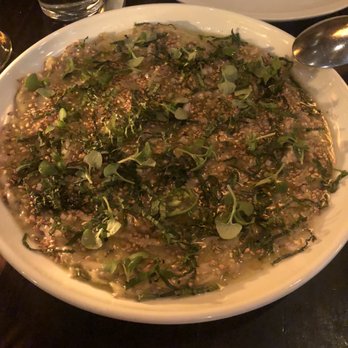 Bustan - SMOKED EGGPLANT CARPACCIO - Mediterranean Near Me - New York, New York