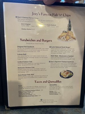 Menu photo 3 Joey's Seafood & Grill Houghton, MI