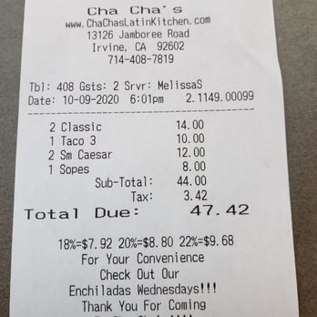 Cha Cha's Latin Kitchen - Great Service!! - Mexican Near Me - Irvine, California
