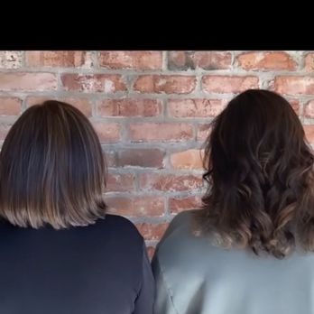 Front Row Salon - Left: hair cut, foil highlights, conditioning treatment Right: hair cut, full balayage, conditioning treatment - Hair Salons Near Me - Petaluma, California