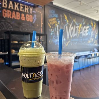 Voltage100 Caffeine Lab & Cafe - Matcha with cold brew and cherry - Coffee & Tea Near Me - Corona, California Voltage100 Caffeine Lab & Cafe - Matcha with cold brew and cherry - Coffee & Tea Near Me - Corona, California