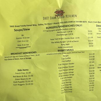 Dat Dam Good Kitchen - Menu - Burgers Near Me - Dallas, Texas Dat Dam Good Kitchen - Menu - Burgers Near Me - Dallas, Texas