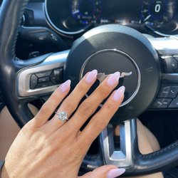 Lotus Nails & Spa - Almond shape with natural pink acrylic with chrome!