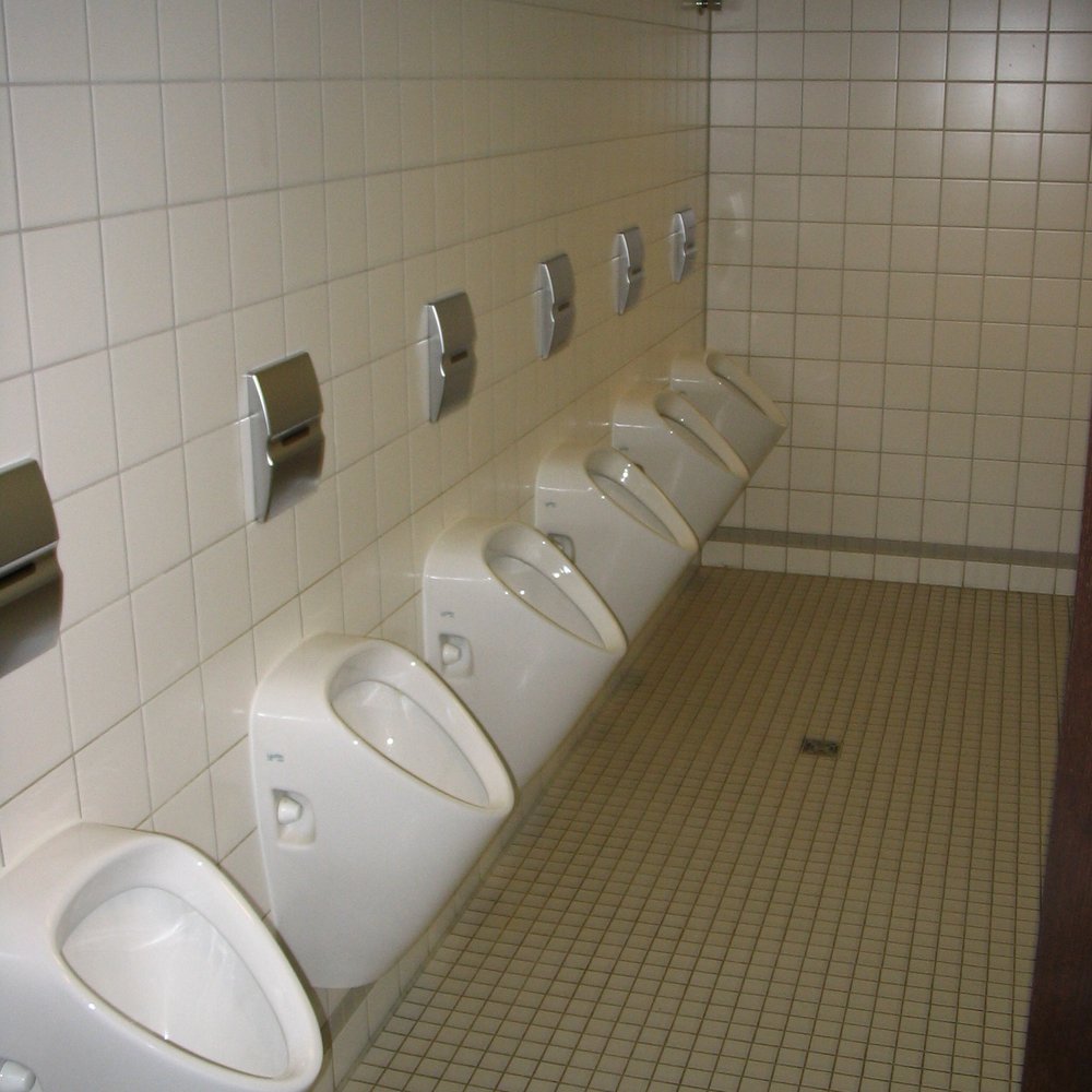 Staatsweingüter Hessische - the row of urinals in the sparkling clean men's room - Beer, Wine & Spirits Near Me - Eltville, HE