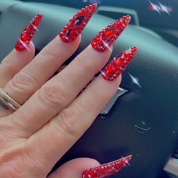 Birthday nails!  Vegas bound with my sparkle!