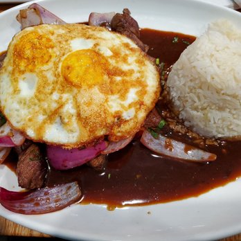 Autentico - AMAZING lomo soltado with a fried egg - Peruvian Near Me - Great Falls, Virginia Autentico - AMAZING lomo soltado with a fried egg - Peruvian Near Me - Great Falls, Virginia