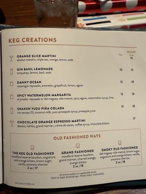 Menu photo 3 The Keg Steakhouse + Bar - Tempe Tempe, AZ
