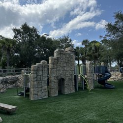 The castle has a good space and amount of features for bigger kids to play and run around. (With 3 slides )