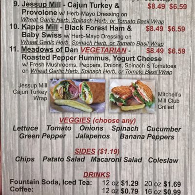 Menu photo 2 Mill Creek General Store Mount Airy, NC