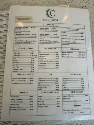 Menu photo 2 Calidum Cafe Burbank, CA