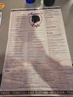 Menu photo 3 Annie's Cafe - Temecula Temecula, CA