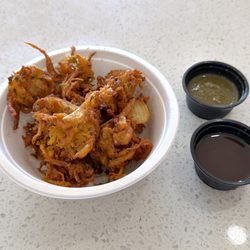Veggie Pakora with Mint Chutney and Tamari