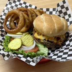 Mary's Grill - Ranch Burger With Onion Rings