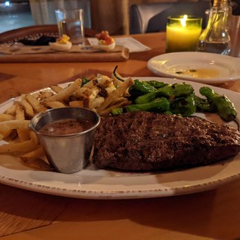 Whiskey Cake Kitchen & Bar - Steak frites with shishito peppers - New American Near Me - Katy, Texas Whiskey Cake Kitchen & Bar - Steak frites with shishito peppers - New American Near Me - Katy, Texas