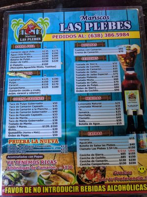 Menu photo 4 Las Plebes Puerto Peñasco, SON Menu photo 4 Las Plebes Puerto Peñasco, SON