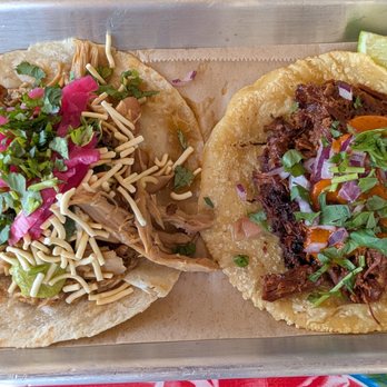 Saucy Chick Indi-Mex Eatery - Jeera Taco and a Smoked Lamb Kashmiri Barbacoa Taco - Indian Near Me - Pasadena, California