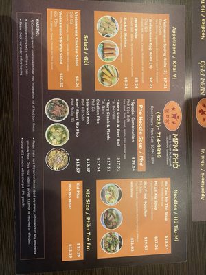 Menu photo 1 MPM Pho Flagstaff, AZ