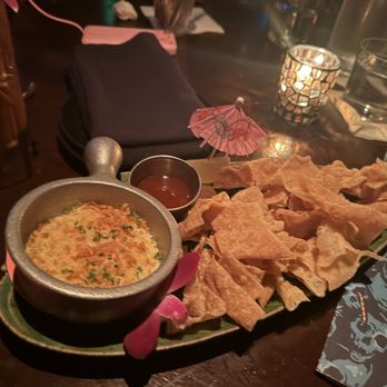 Three Dots and A Dash - Thai Curry Crab Rangoon Dip - Asian Fusion Near Me - Chicago, Illinois Three Dots and A Dash - Thai Curry Crab Rangoon Dip - Asian Fusion Near Me - Chicago, Illinois