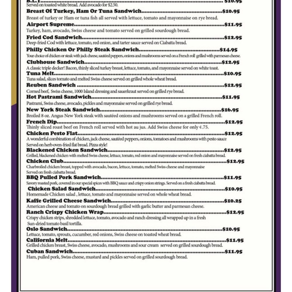 Menu prices Menu prices