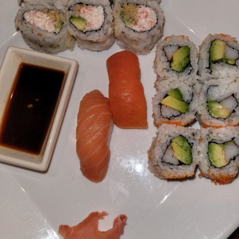 Sake Cafe - Crunchy roll, avacado roll & smoke sashimi pieces. - Japanese Near Me - Lufkin, Texas Sake Cafe - Crunchy roll, avacado roll & smoke sashimi pieces. - Japanese Near Me - Lufkin, Texas