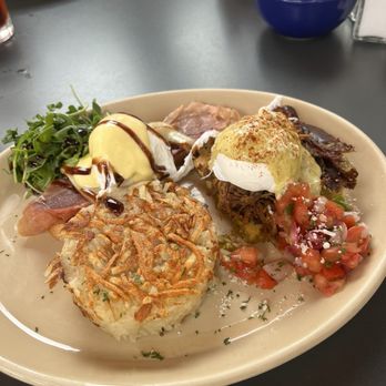 Snooze, an A.M. Eatery - Benny Duo*  Bella Bella Benny* Barbacoa Chile Verde Benny* - Breakfast & Brunch Near Me - Charlotte, North Carolina