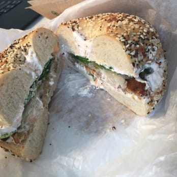 Pavement Coffeehouse - Vegan bagel on Multigrain bagel - Coffee & Tea Near Me - Boston, Massachusetts