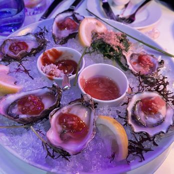 Spago - Oysters, the mignonet was too sweet. - New American Near Me - Beverly Hills, California Spago - Oysters, the mignonet was too sweet. - New American Near Me - Beverly Hills, California
