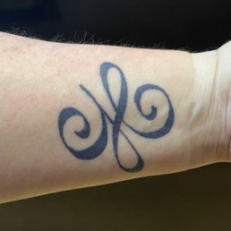Wrist tattoo.  He mixed the perfect color.  Line work is great. Just what I wanted!